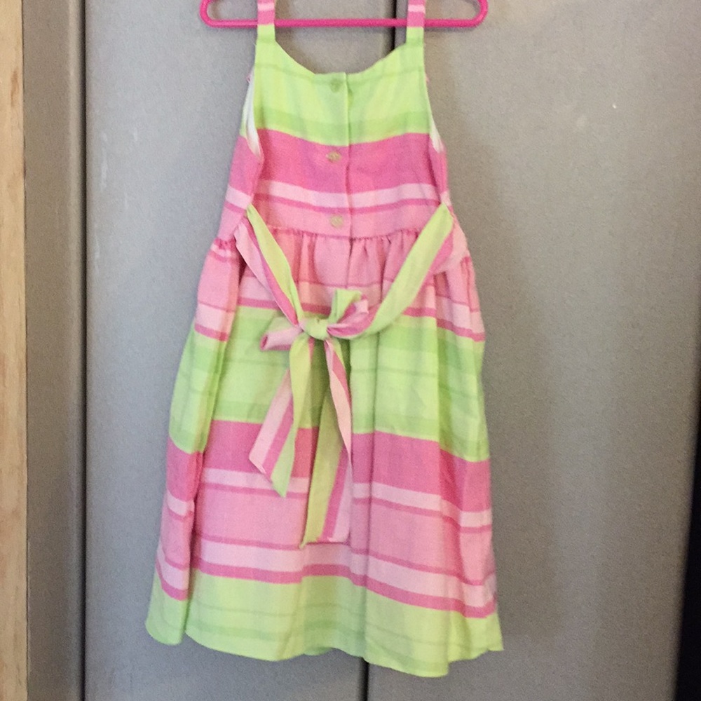 Beauty of a dress pink, lime stripes is adorable - Picture 3 of 7